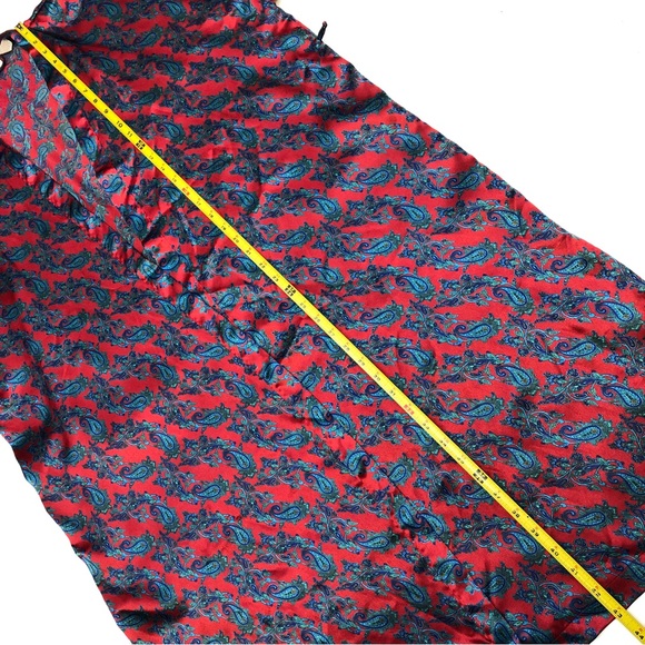 Vintage 90s Victoria’s Secret Gold Label Red Paisley Short Robe One Size Kimono - Picture 5 of 10